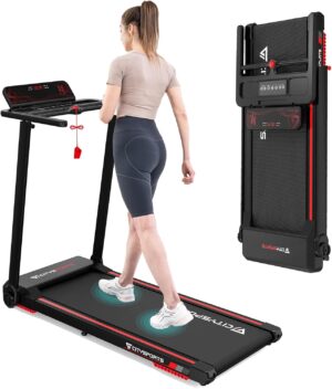 CITYSPORTS Elektrisches Laufband, klappbar, bis zu 12 km/h, mit LED-Display, App-Steuerung und 360° Tablet-Halter, kompakte Walking-Matte für Zuhause und Büro (Neuwertig)